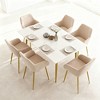 Racxily 2-Piece Velvet Dining Chair Set, Gold Metal Legs & Padded Seat for Dining Room & Kitchen, Beige - 4 of 4