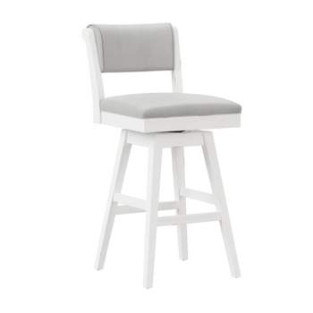 Clarion Wood and Upholstered Bar Height Swivel Stool Sea White - Hillsdale Furniture