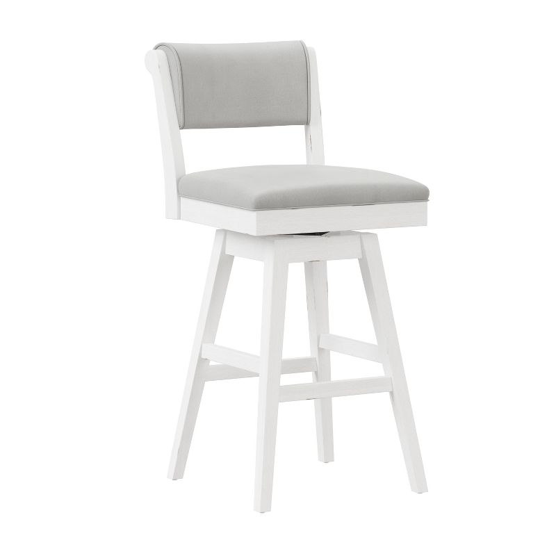 Clarion Wood and Upholstered Bar Height Swivel Stool Sea White - Hillsdale Furniture, 1 of 14