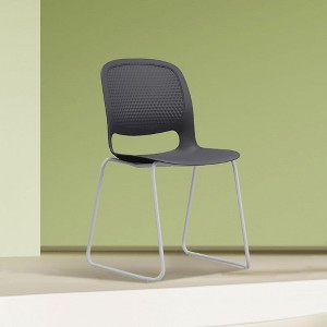 Racxily Set of 4 Stacking Chairs, Ergonomic Polypropylene Seat with Steel Frame, Black - 1 of 4