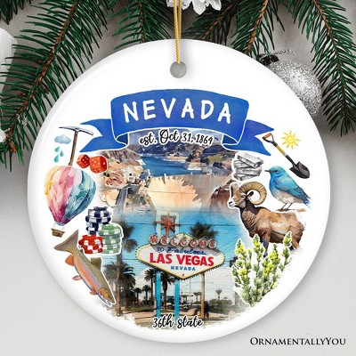 Artistic Nevada State Themes and Landmarks Christmas Ornament| OrnamentallyYou