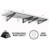 SafeRacks 18 x 48 Inch Heavy Duty Garage Wall Mounted Utility Shelf with 4 Accessory Hooks and 500 Pound Maximum Capacity, Hammertone Grey (2 Pack) - 2 of 4