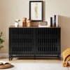 TIRAMISUBEST 3-Drawer Buffet Cabinet with Slatted Doors, Mid-Century Storage for Dining Rooms - 2 of 4