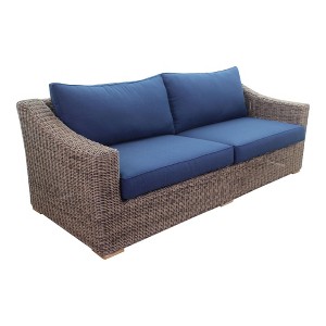 Courtyard Casual Tivoli Three Sofa in Teak  Full round wicker Alum Frame 207/ Polyester 450gram - 1 of 4