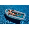 Swimline 8.75' Inflatable Classic Boat Cruiser with Cooler 1-Person Swimming Pool Float - Silver/Blue - 3 of 4