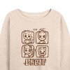 Women's - Marvel - Guardians of the Galaxy Groot Grid Lightweight French Terry Wide Neck Long Sleeve Shirt - 2 of 4