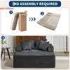 Oversized 61" Chaise Lounge Chair Corduroy Upholstered Sofa w/ 4 Pillows & Armrests Full Compression Polyurethane Loveseat No Assembly Required - 4 of 4