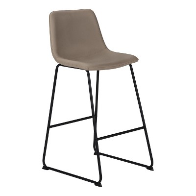 Monarch Specialties Office Chair Bar Height Standing Computer Desk Work Pu Leather Look Metal White Contemporary Modern