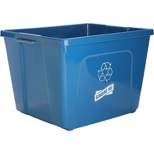 Genuine Joe Recycling Bin Curbside 14 Gal 14.5"x19.5"x15.38" Blue 11582