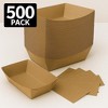 Paper Food Trays Disposable Paper, Kraft Serving Boats, Food Holder for Snacks French Fries Nachos Hot Dog  BBQ Party & Concessions - 2 of 4