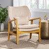 Mid-Century Modern Accent Chair with Armrest and Wood Legs, Upholstered Armchair for Living Room or Bedroom - Maison Boucle? - 2 of 4