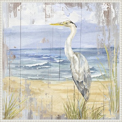 Birds of the Coast Rustic II White Framed Canvas Art