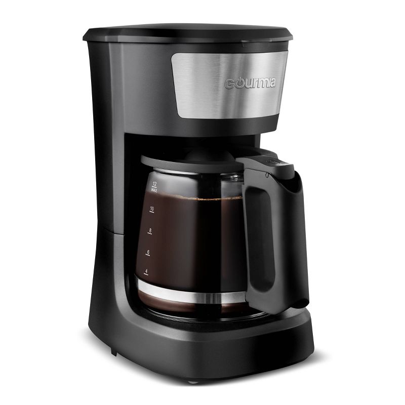 Gourmia 12 Cup One-Touch Switch Coffee Maker with Auto Keep Warm Black, 3 of 8
