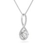 Pompeii3 1 1/10Ct TW Diamond Halo Drop Pendant 14k Gold Necklace Lab Created 1" Tall - 3 of 4