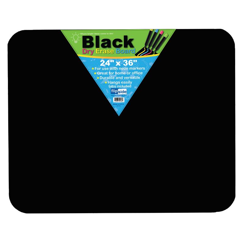 Flipside Products Black Dry Erase Board, 24" x 36", 1 of 3