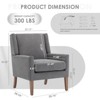 Modern Wingback Accent Chair, Upholstered Armchair with Lounge Seat & Wood Legs - 2 of 4