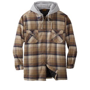 Boulder Creek by KingSize Men's Big & Tall Removable Hooded Shirt Jacket - 1 of 4