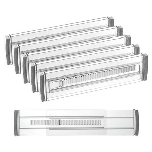 Unique Bargains ABS Adjustable Expandable Clear Black Drawer Organizer Separators - 1 of 3