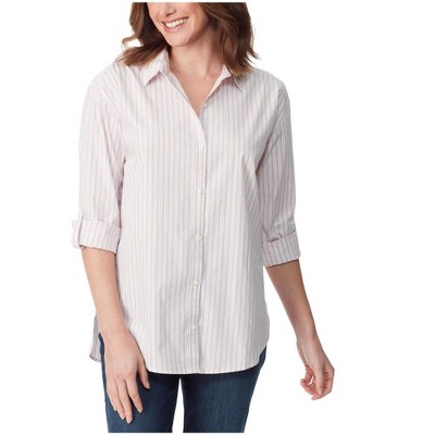 Gloria Vanderbilt Womens Logo Dots Button Up Shirt