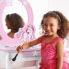 Tangkula 2-in-1 Kids Vanity Set Makeup Table & Chair Set for Toddlers w/Detachable Mirror Pink/White - 4 of 4