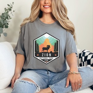 Simply Sage Market Zion National Park Badge Garment Dyed Tee - 1 of 4