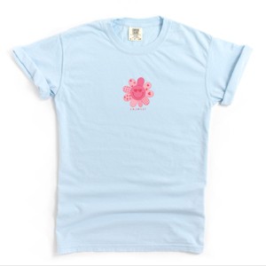 S.W.Smiley Patchwork Flower Hearts - Women's Garment Dyed Graphic T-Shirt - 1 of 4