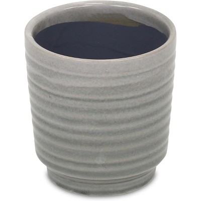 Cheung's Celadi Gray Rippled Ceramic Pot - Medium