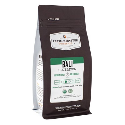 Fresh Roasted Coffee, Organic Bali Blue Moon Coffee, Medium Roast Ground Coffee - 12oz