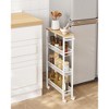 VASAGLE Slim Rolling Cart, 4-Tier Storage Cart, Narrow Cart with Handle, 5.1 Inches Deep, Metal Frame, for Kitchen, Dining Room, Living Room - 2 of 4