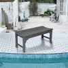 Backless HDPE Adirondack Bench With Wood Texture,Patio Armless Chairs With UV Protection,Outdoor Armless Chairs For Patio,Backyard-Cuddlewood - 2 of 4