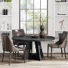 Okak Farmhouse Wood Large Round Dining Table with Cross Base,Wooden Kitchen Dinner Table for Dining Room,Breakfast Nook - 3 of 4