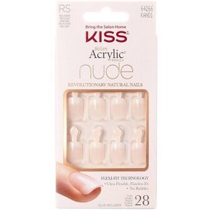 KISS Salon Acrylic Nude French False Nails - Breathtaking - 28ct - 1 of 4