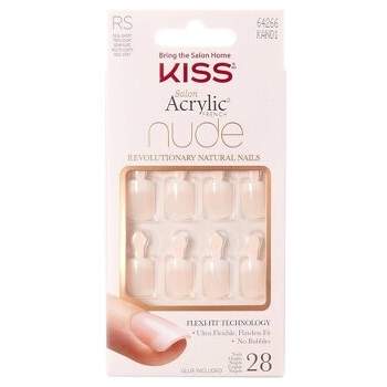 KISS Salon Acrylic Nude French False Nails - Breathtaking - 28ct