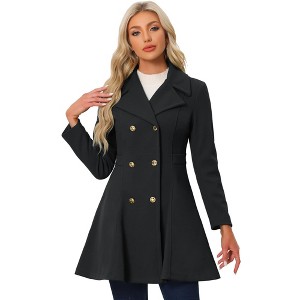 INSPIRE CHIC Women's Winter Long Lapel Collar Double Breast Coats - 1 of 4