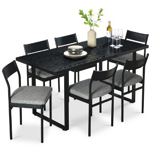 Best Choice Products 7-Piece Modern Dining Set, Upholstered Cushion, Durable Metal Frame w/ 6 Chairs - 1 of 4