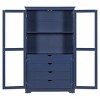 Large Wood Kitchen Pantry Cabinet with Glass Doors and Drawers,Freestanding Farmhouse Storage Organizer for Kitchen or Dining Room-Coolbibila - 3 of 4