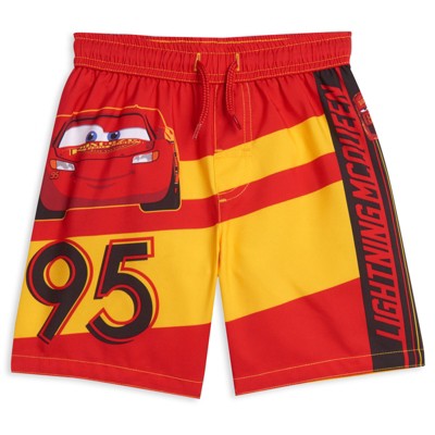 Disney Pixar Cars Lightning Mcqueen Swim Trunks Bathing Suit