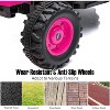 Ride On Car for Kids, Ride On Tractor with Trailer, 12V Battery Powered Electric Tractor with Remote Control, pink - 4 of 4