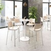 Zuo Modern Ace Barstool Set of 2, 40.9" H, Light Pink Faux Leather, Silver Brushed Stainless Steel, Modern Ergonomic Design - 2 of 4