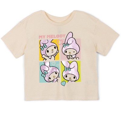 Hello Kitty Little Girls' 3-Pack Short Sleeve Graphic T-Shirts with Foil My Melody Pink Multi 7-8 — фото 4