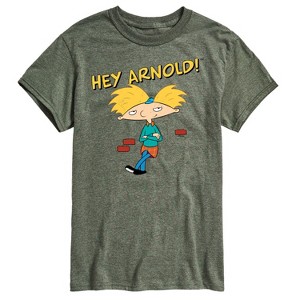 Men's Hey Arnold! Cool Arnold Short Sleeve Graphic T-Shirt - Heather Military Green - 3 X-Large - 1 of 4