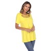 Women's Crisscross Neck Short Sleeve Top - White Mark - 2 of 4