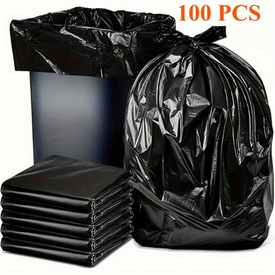 NAYSAYE 40 Gallon 100PCS Trash Bags High Density Heavy Duty, 1.9MIL Large Trash Bags Garbage Bags for Lawn, Leaf, Commercial Daily, Black, 34"*29"*10"