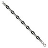 Black Bow Jewelry 8mm Stainless Steel & Black Plated Oval Link Chain Bracelet, 7.5 Inch - 2 of 4