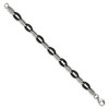 Black Bow Jewelry 8mm Stainless Steel & Black Plated Oval Link Chain Bracelet, 7.5 Inch - image 2 of 4