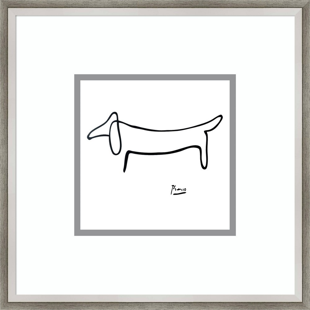 Photos - Other interior and decor 16" x 16" Le Chien The Dog by Pablo Picasso Framed Wall Art Print Gray - A