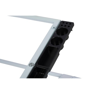 Futura 58'' White Glass Drafting Craft Table with Adjustable Top and Folding Shelf