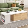NicBex Modern 57" Rectangle Coffee Table with Sliding Tabletop and 2 Drawers for Living Room - 4 of 4