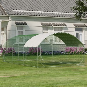 Large Metal Chicken Coop, Dome Chicken Coop with Upgrade Tri-Supporting, Chicken Run with Waterproof and Anti-UV Cover - 1 of 4