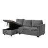 Corduroy L-Shaped Sectional Sofa, Tufted Upholstered Convertible Sleeper - 3 of 4